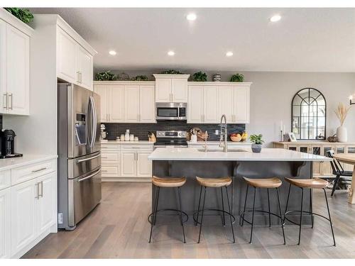 1029 Brightoncrest Common Se, Calgary, AB - Indoor Photo Showing Kitchen With Stainless Steel Kitchen With Upgraded Kitchen