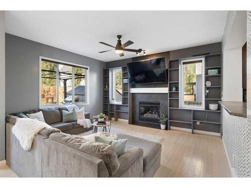 38 Sage Valley Manor Nw, Calgary, AB - Indoor Photo Showing Living Room With Fireplace