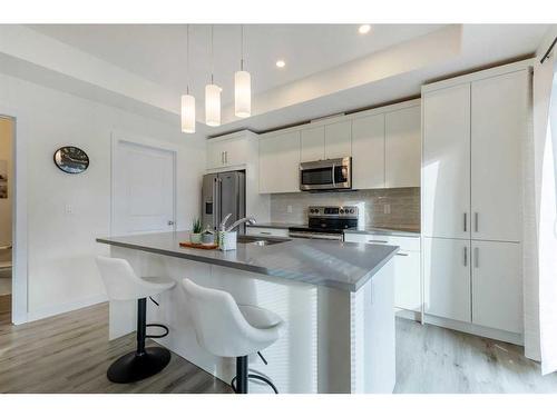 479 Canals Crossing, Airdrie, AB - Indoor Photo Showing Kitchen With Stainless Steel Kitchen With Upgraded Kitchen