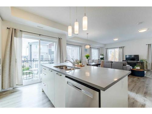 479 Canals Crossing, Airdrie, AB - Indoor Photo Showing Kitchen With Double Sink