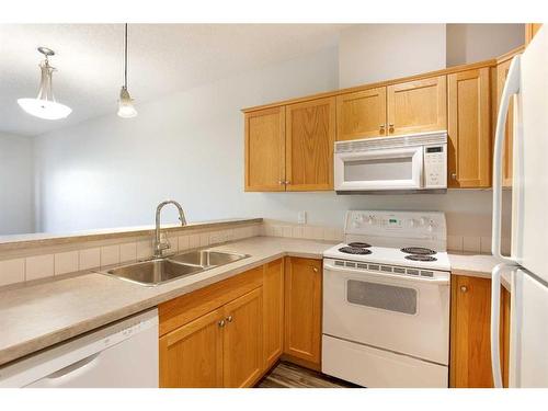 205-1414 17 Street Se, Calgary, AB - Indoor Photo Showing Kitchen With Double Sink