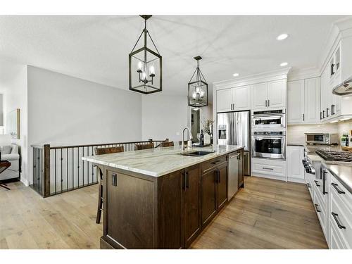 87 Cranbrook Way Se, Calgary, AB - Indoor Photo Showing Kitchen With Stainless Steel Kitchen With Upgraded Kitchen