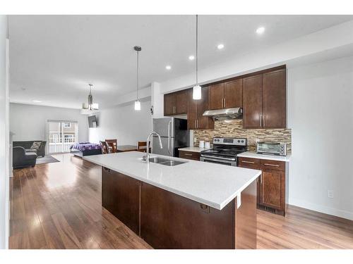 11 Redstone Circle Ne, Calgary, AB - Indoor Photo Showing Kitchen With Stainless Steel Kitchen With Double Sink With Upgraded Kitchen