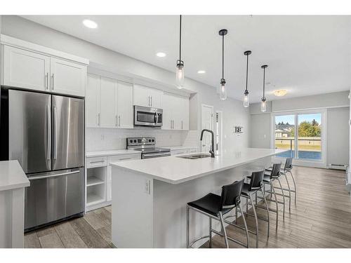 204-360 Harvest Hills Common Ne, Calgary, AB - Indoor Photo Showing Kitchen With Upgraded Kitchen