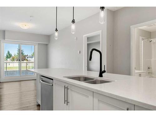 204-360 Harvest Hills Common Ne, Calgary, AB - Indoor Photo Showing Kitchen With Double Sink