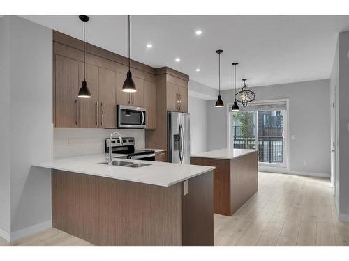 529-72 Cornerstone Manor Ne, Calgary, AB - Indoor Photo Showing Kitchen With Stainless Steel Kitchen With Double Sink With Upgraded Kitchen