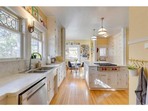 1933 5 Street Sw, Calgary, AB - Indoor Photo Showing Kitchen With Double Sink