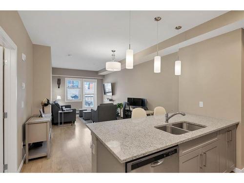 312-30 Mahogany Mews Se, Calgary, AB - Indoor Photo Showing Kitchen With Double Sink