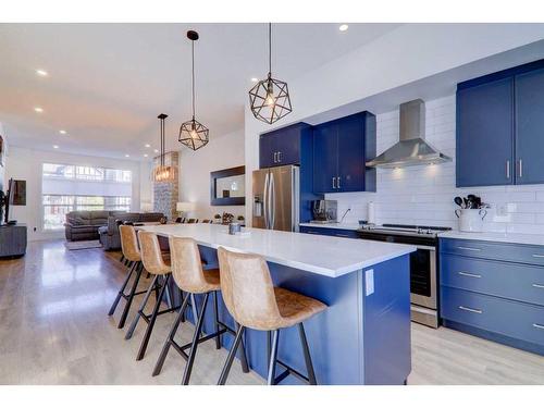 347 Masters Row Se, Calgary, AB - Indoor Photo Showing Kitchen With Upgraded Kitchen