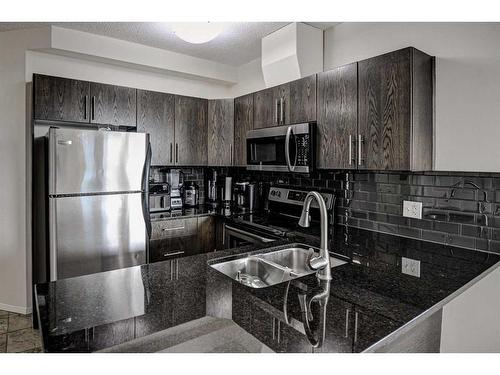 504-325 3 Street Se, Calgary, AB - Indoor Photo Showing Kitchen With Double Sink With Upgraded Kitchen