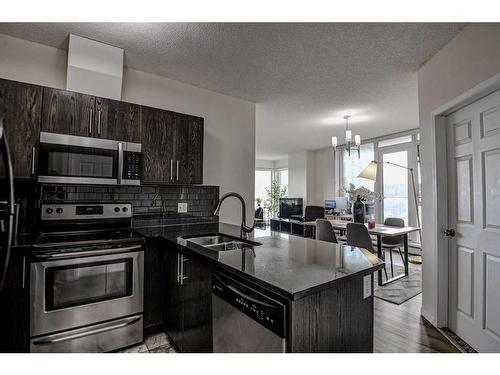 504-325 3 Street Se, Calgary, AB - Indoor Photo Showing Kitchen With Double Sink