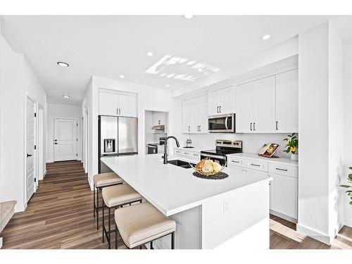 935 Langholm Drive Se, Airdrie, AB - Indoor Photo Showing Kitchen With Stainless Steel Kitchen With Upgraded Kitchen