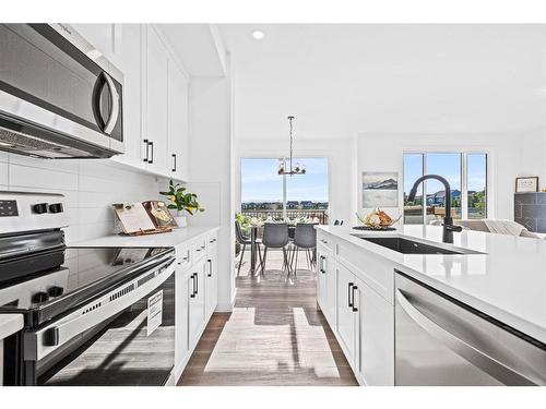 935 Langholm Drive Se, Airdrie, AB - Indoor Photo Showing Kitchen With Upgraded Kitchen