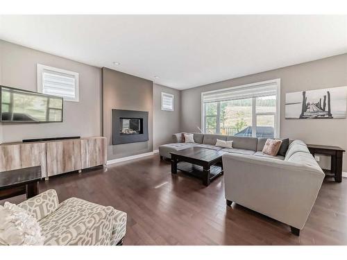 270 Chaparral Valley Terrace Se, Calgary, AB - Indoor Photo Showing Living Room With Fireplace