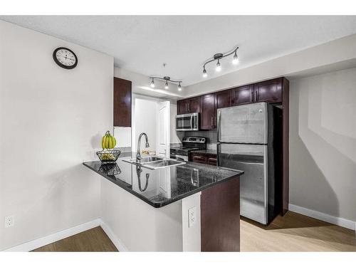 107-7130 80 Ave Ne, Calgary, AB - Indoor Photo Showing Kitchen With Double Sink