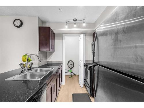 107-7130 80 Ave Ne, Calgary, AB - Indoor Photo Showing Kitchen With Double Sink