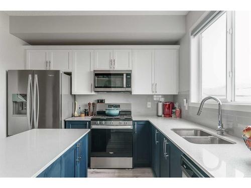 260 Corner Meadows Way Ne, Calgary, AB - Indoor Photo Showing Kitchen With Double Sink