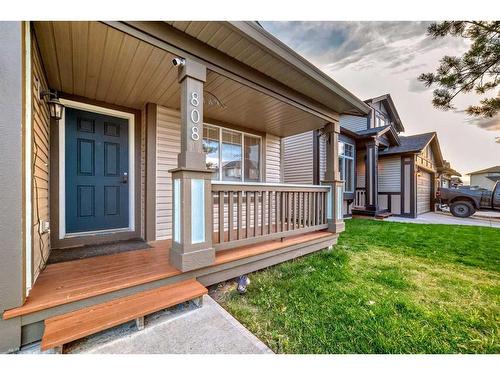 808 Luxstone Square Sw, Airdrie, AB - Outdoor With Deck Patio Veranda