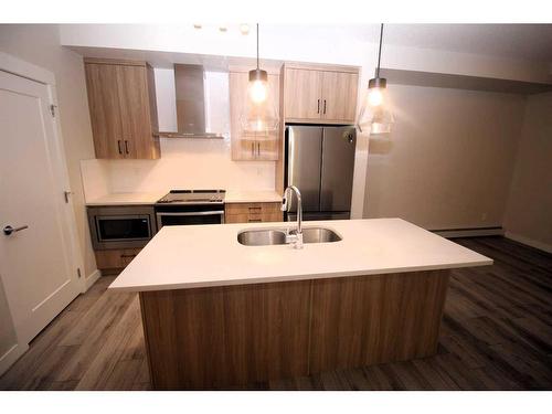 320-400 Auburn Meadows Common Se, Calgary, AB - Indoor Photo Showing Kitchen With Double Sink With Upgraded Kitchen