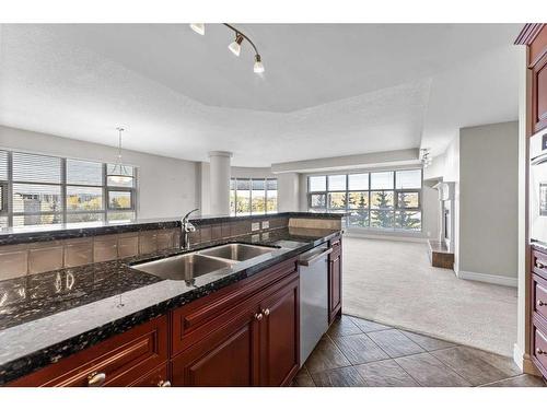 401-110 7 Street Sw, Calgary, AB - Indoor Photo Showing Kitchen With Double Sink