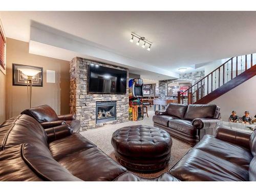 63059A Township Road 382, Rural Clearwater County, AB - Indoor Photo Showing Living Room With Fireplace