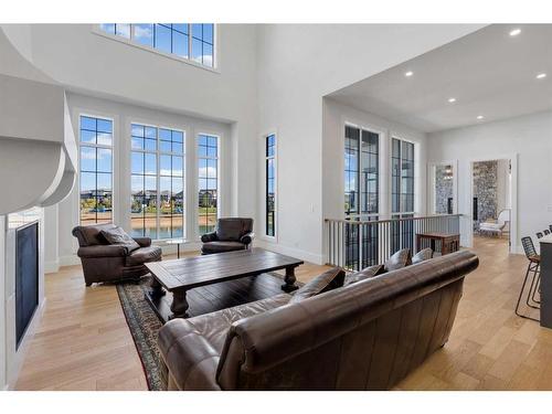 580 Marine Drive Se, Calgary, AB - Indoor Photo Showing Living Room With Fireplace