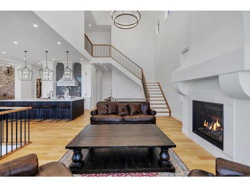 580 Marine Drive Se, Calgary, AB - Indoor Photo Showing Living Room With Fireplace