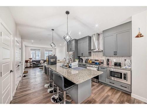 162 Ambleton Drive Nw, Calgary, AB - Indoor Photo Showing Kitchen With Upgraded Kitchen