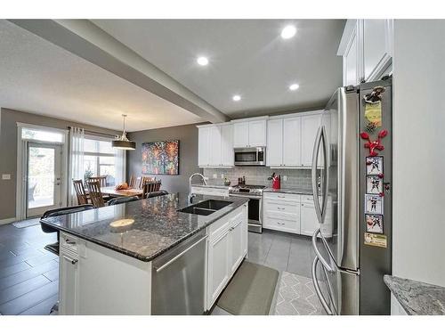 14 Riviera Point, Cochrane, AB - Indoor Photo Showing Kitchen With Double Sink With Upgraded Kitchen