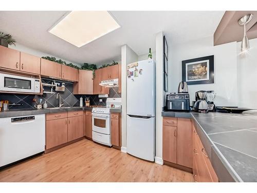 204-328 Cedar Crescent Sw, Calgary, AB - Indoor Photo Showing Kitchen With Double Sink