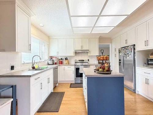 217 Sirocco Place Sw, Calgary, AB - Indoor Photo Showing Kitchen With Double Sink