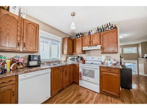 148 Hunterhorn Drive Ne, Calgary, AB - Indoor Photo Showing Kitchen With Double Sink