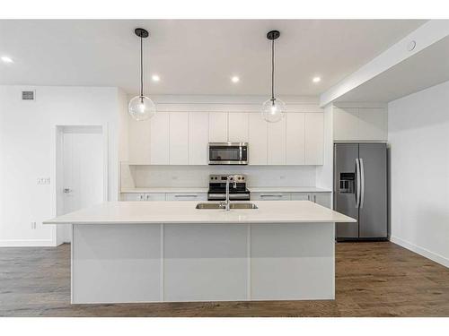 3601-60 Skyview Ranch Road Ne, Calgary, AB - Indoor Photo Showing Kitchen With Stainless Steel Kitchen With Double Sink With Upgraded Kitchen