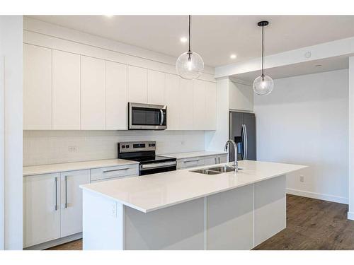 3601-60 Skyview Ranch Road Ne, Calgary, AB - Indoor Photo Showing Kitchen With Stainless Steel Kitchen With Double Sink With Upgraded Kitchen