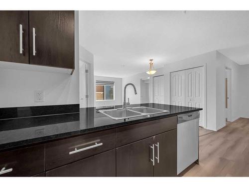 321-7180 80 Avenue Ne, Calgary, AB - Indoor Photo Showing Kitchen With Double Sink