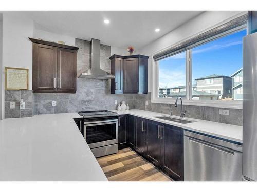 14 Corner Meadows Common Ne, Calgary, AB - Indoor Photo Showing Kitchen With Double Sink With Upgraded Kitchen