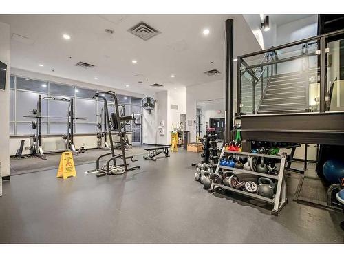 706-1410 1 Street Se, Calgary, AB - Indoor Photo Showing Gym Room