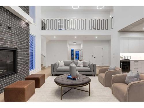 25 Timberline Court Sw, Calgary, AB - Indoor Photo Showing Living Room With Fireplace