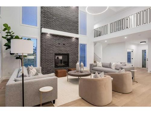 25 Timberline Court Sw, Calgary, AB - Indoor Photo Showing Living Room With Fireplace