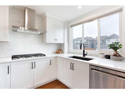 108 Magnolia Way Se, Calgary, AB - Indoor Photo Showing Kitchen With Upgraded Kitchen