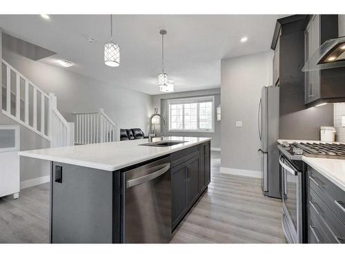 198 Yorkville Green Sw, Calgary, AB - Indoor Photo Showing Kitchen With Stainless Steel Kitchen With Upgraded Kitchen