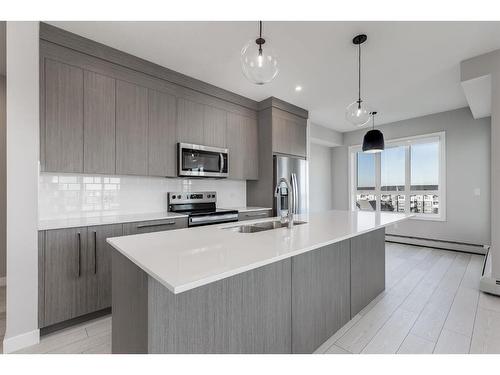 2509-60 Skyview Ranch Road Ne, Calgary, AB - Indoor Photo Showing Kitchen With Stainless Steel Kitchen With Double Sink With Upgraded Kitchen