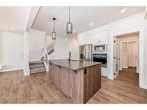 166 Amblehurst Way Nw, Calgary, AB - Indoor Photo Showing Kitchen With Upgraded Kitchen