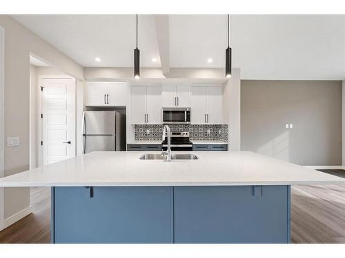 268 Waterford Boulevard, Chestermere, AB - Indoor Photo Showing Kitchen With Double Sink With Upgraded Kitchen