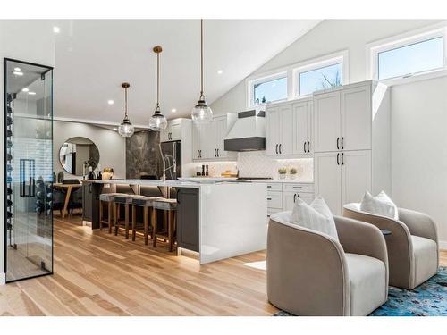 82 Cherovan Drive Sw, Calgary, AB - Indoor Photo Showing Kitchen With Upgraded Kitchen