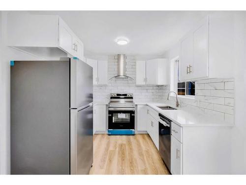 6010 Martingrove Road Ne, Calgary, AB - Indoor Photo Showing Kitchen With Double Sink With Upgraded Kitchen