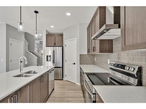 623 Savanna Crescent Ne, Calgary, AB - Indoor Photo Showing Kitchen With Stainless Steel Kitchen With Double Sink With Upgraded Kitchen