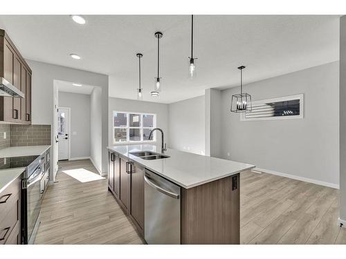 623 Savanna Crescent Ne, Calgary, AB - Indoor Photo Showing Kitchen With Stainless Steel Kitchen With Double Sink With Upgraded Kitchen