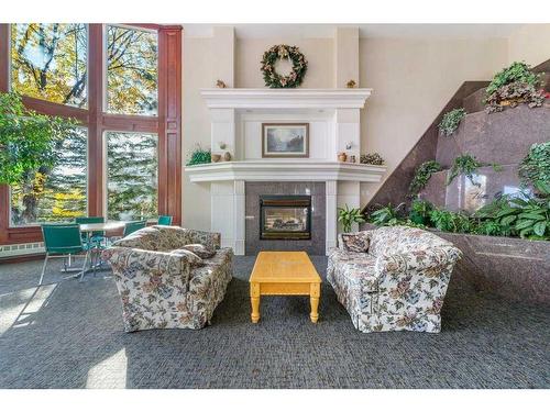 227-1920 14 Avenue Ne, Calgary, AB - Indoor Photo Showing Living Room With Fireplace