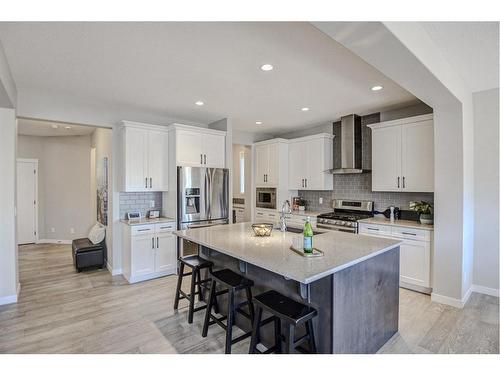 100 Sage Bluff Close Nw, Calgary, AB - Indoor Photo Showing Kitchen With Stainless Steel Kitchen With Upgraded Kitchen